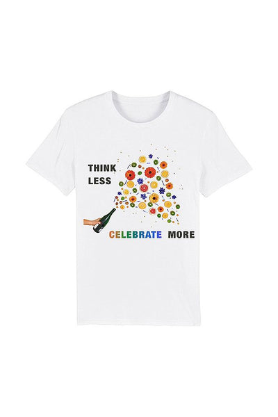 White Celebrate Graphic T-Shirt, 100% organic cotton, Unisex, for Women & for Men