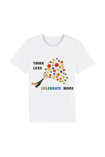 White Celebrate Graphic T-Shirt, 100% organic cotton, Unisex, for Women & for Men