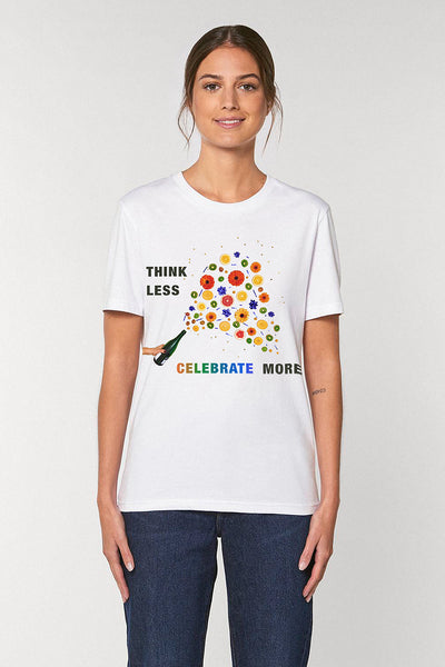 White Celebrate Graphic T-Shirt, 100% organic cotton, Unisex, for Women & for Men