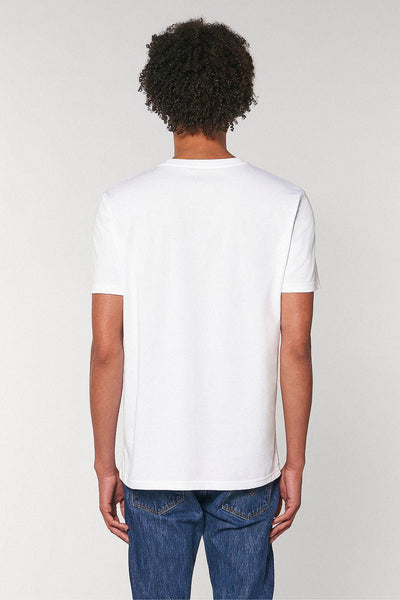 White Orange Bicycle Crew Neck T-Shirt, 100% organic cotton, Unisex, for Women & for Men