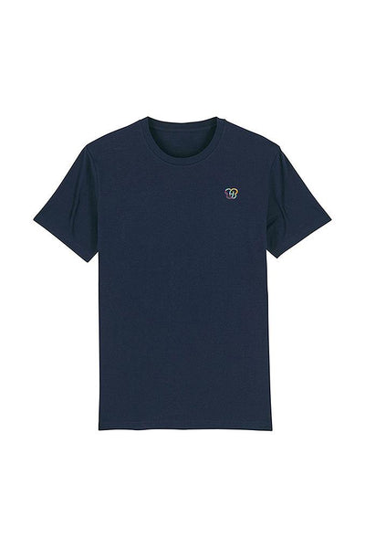 Navy BHappy Logo Crew Neck T-Shirt, 100% organic cotton, Unisex, for Women & for Men
