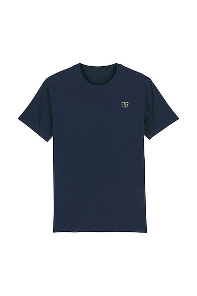 Navy BHappy Logo Crew Neck T-Shirt, 100% organic cotton, Unisex, for Women & for Men
