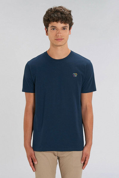 Navy BHappy Logo Crew Neck T-Shirt, 100% organic cotton, Unisex, for Women & for Men