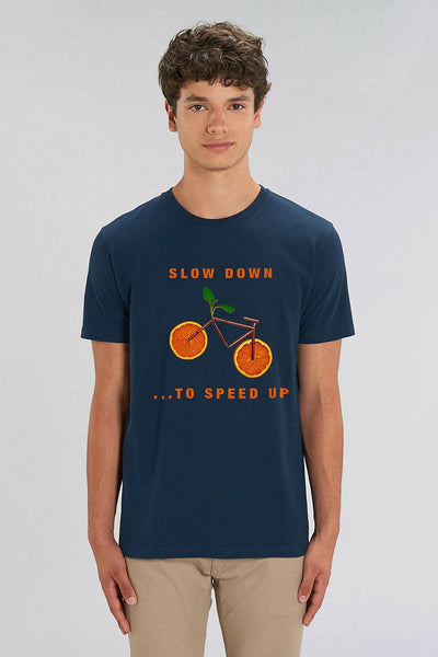 Navy Orange Bicycle Graphic T-Shirt, 100% organic cotton, Unisex, for Women & for Men