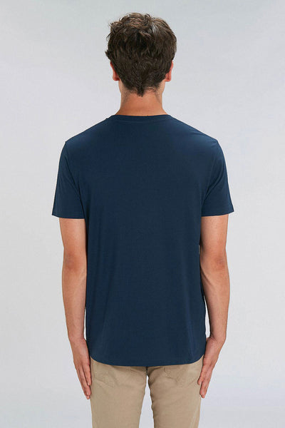 Navy Orange Bicycle Crew Neck T-Shirt, 100% organic cotton, Unisex, for Women & for Men
