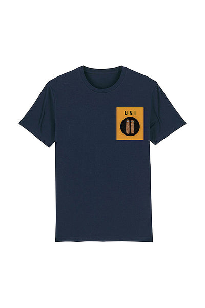 Navy Men Unicorn Crew Neck T-Shirt, 100% organic cotton