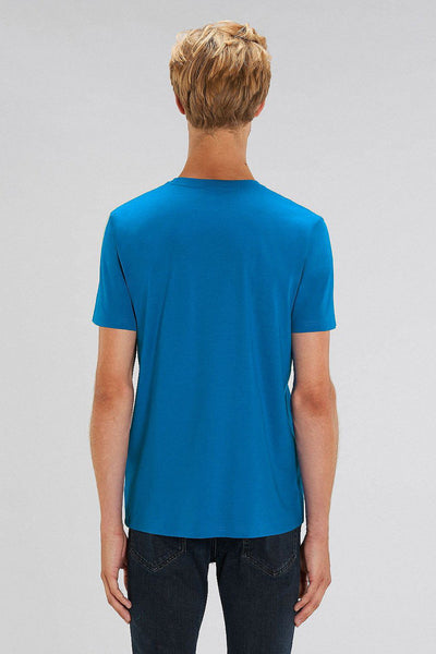 Royal Blue Orange Bicycle Crew Neck T-Shirt, 100% organic cotton, Unisex, for Women & for Men