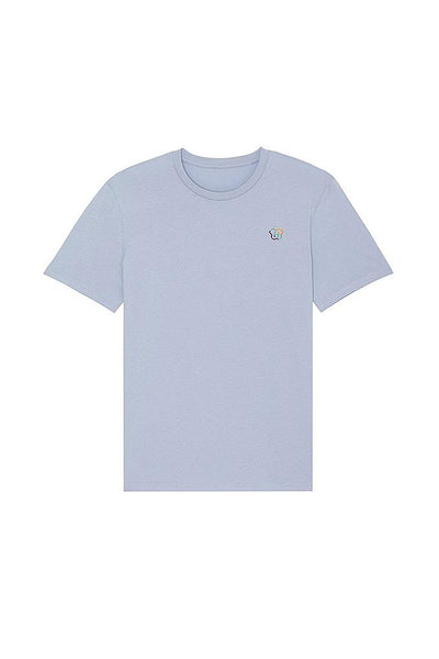 Light blue BHappy Logo Crew Neck T-Shirt, 100% organic cotton, Unisex, for Women & for Men