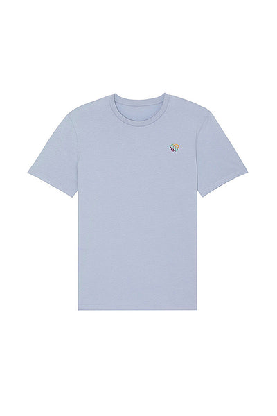 Light blue BHappy Logo Crew Neck T-Shirt, 100% organic cotton, Unisex, for Women & for Men