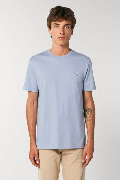 Light blue BHappy Logo Crew Neck T-Shirt, 100% organic cotton, Unisex, for Women & for Men
