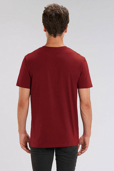 Burgundy Men Unicorn Crew Neck T-Shirt, 100% organic cotton