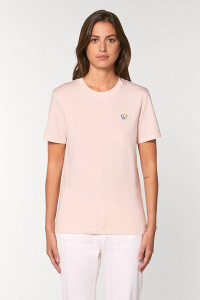 Light Pink BHappy Logo Crew Neck T-Shirt, 100% organic cotton, Unisex, for Women & for Men