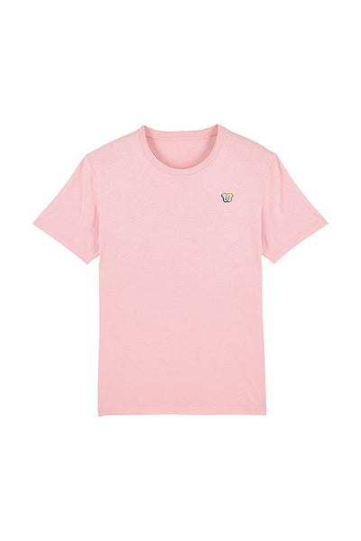 Cotton Pink BHappy Logo Crew Neck T-Shirt, 100% organic cotton, Unisex, for Women & for Men