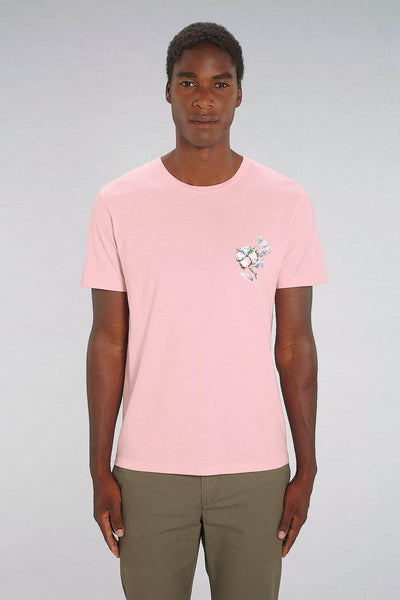 Cotton Pink BHappy Logo Crew Neck T-Shirt, 100% organic cotton, Unisex, for Women & for Men