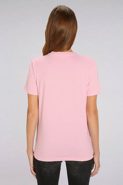 Cotton Pink Women Cute Floral Graphic T-Shirt, 100% organic cotton