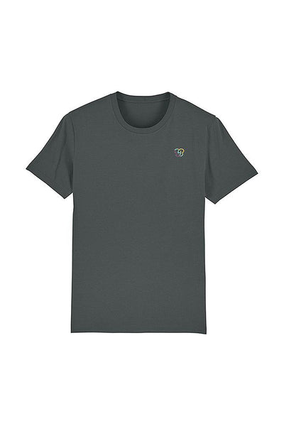 Dark grey BHappy Logo Crew Neck T-Shirt, 100% organic cotton, Unisex, for Women & for Men