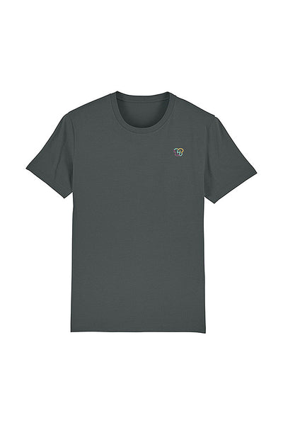 Dark grey BHappy Logo Crew Neck T-Shirt, 100% organic cotton, Unisex, for Women & for Men