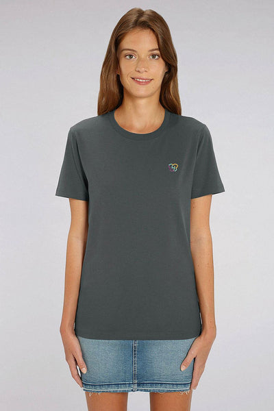 Dark grey BHappy Logo Crew Neck T-Shirt, 100% organic cotton, Unisex, for Women & for Men
