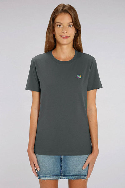 Dark grey BHappy Logo Crew Neck T-Shirt, 100% organic cotton, Unisex, for Women & for Men