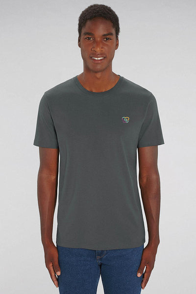 Dark grey BHappy Logo Crew Neck T-Shirt, 100% organic cotton, Unisex, for Women & for Men