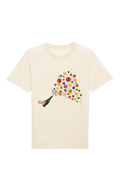 Beige Celebrate Graphic T-Shirt, 100% organic cotton, Unisex, for Women & for Men