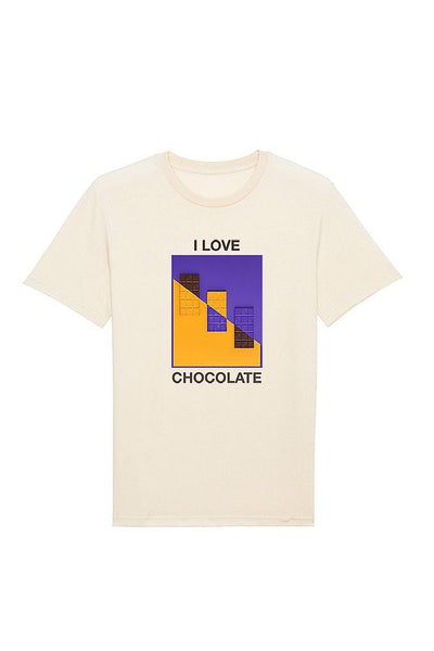 Beige Chocolate Love Graphic T-Shirt, 100% organic cotton, Unisex, for Women & for Men