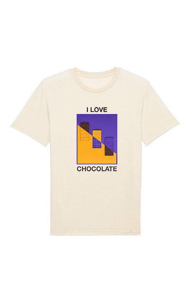 Beige Chocolate Love Graphic T-Shirt, 100% organic cotton, Unisex, for Women & for Men