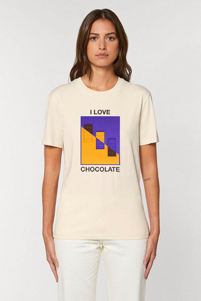 Beige Chocolate Love Graphic T-Shirt, 100% organic cotton, Unisex, for Women & for Men