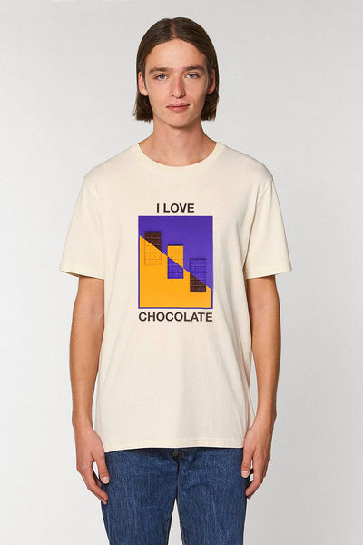 Beige Chocolate Love Graphic T-Shirt, 100% organic cotton, Unisex, for Women & for Men 