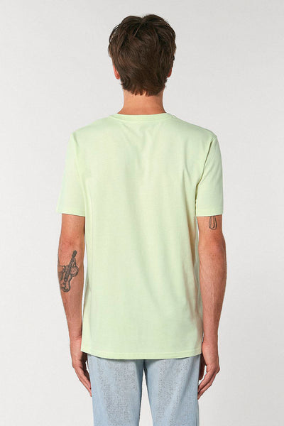 Light green Orange Bicycle Crew Neck T-Shirt, 100% organic cotton, Unisex, for Women & for Men