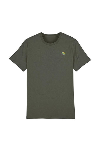 Khaki BHappy Logo Crew Neck T-Shirt, 100% organic cotton, Unisex, for Women & for Men