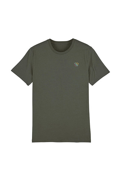 Khaki BHappy Logo Crew Neck T-Shirt, 100% organic cotton, Unisex, for Women & for Men