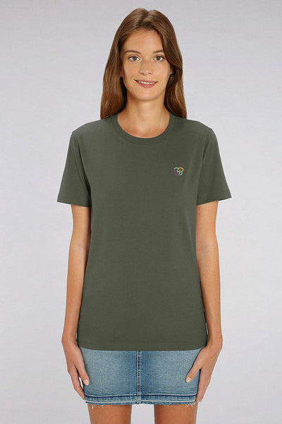 Khaki BHappy Logo Crew Neck T-Shirt, 100% organic cotton, Unisex, for Women & for Men