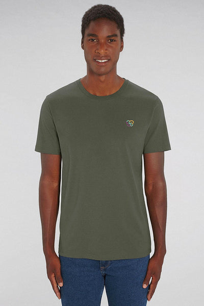Khaki BHappy Logo Crew Neck T-Shirt, 100% organic cotton, Unisex, for Women & for Men