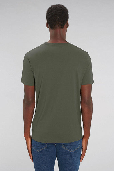 Khaki Orange Bicycle Crew Neck T-Shirt, 100% organic cotton, Unisex, for Women & for Men