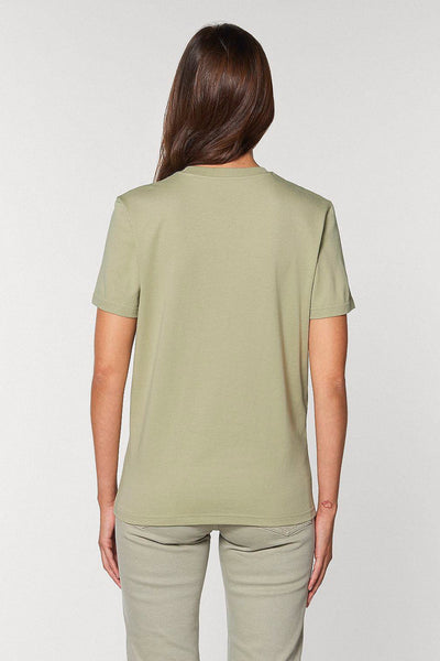 Sage green Orange Bicycle Crew Neck T-Shirt, 100% organic cotton, Unisex, for Women & for Men