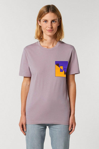 Lilac purple Chocolate Love Crew Neck T-Shirt, 100% organic cotton, Unisex, for Women & for Men