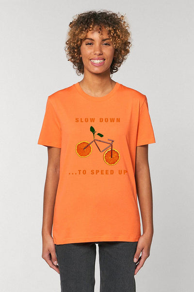 Orange Orange Bicycle Graphic T-Shirt, 100% organic cotton, Unisex, for Women & for Men