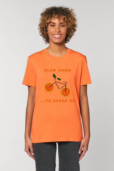 Orange Orange Bicycle Graphic T-Shirt, 100% organic cotton, Unisex, for Women & for Men