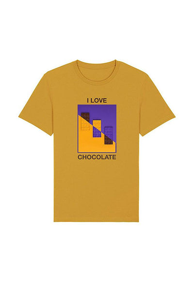 Yellow Chocolate Love Graphic T-Shirt, 100% organic cotton, Unisex, for Women & for Men