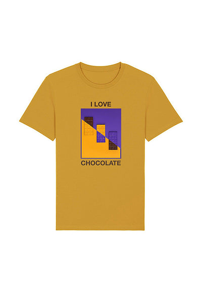Yellow Chocolate Love Graphic T-Shirt, 100% organic cotton, Unisex, for Women & for Men