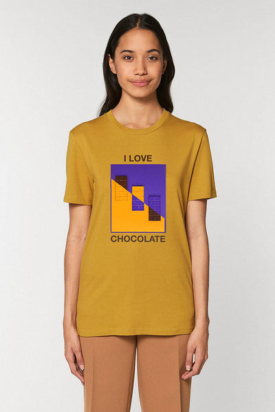 Yellow Chocolate Love Graphic T-Shirt, 100% organic cotton, Unisex, for Women & for Men