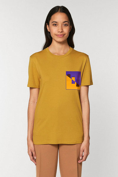Yellow Chocolate Love Crew Neck T-Shirt, 100% organic cotton, Unisex, for Women & for Men