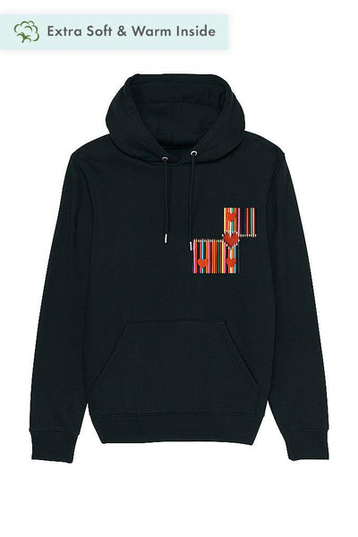 Black Love Heart Graphic Hoodie, Heavyweight, from organic cotton blend