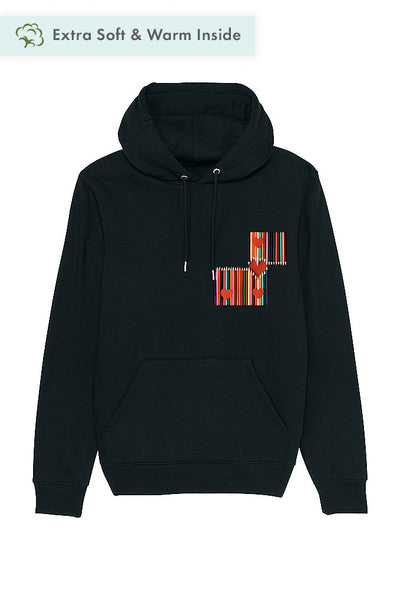 Black Love Heart Graphic Hoodie, Heavyweight, from organic cotton blend