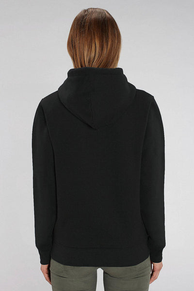 Black Love Heart Graphic Hoodie, Heavyweight, from organic cotton blend