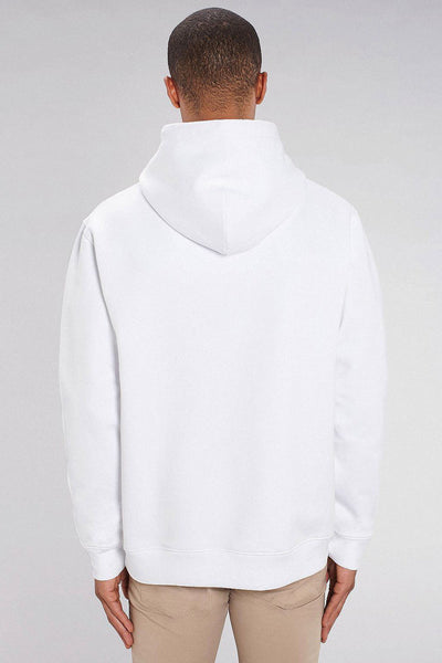 White Organic Cotton Printed Hoodie, Heavyweight, from organic cotton blend, Unisex, for Women & for Men