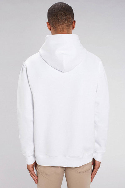 White Organic Cotton Printed Hoodie, Heavyweight, from organic cotton blend, Unisex, for Women & for Men