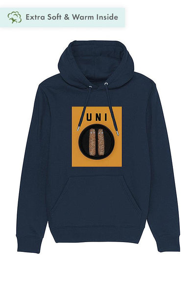 Navy Unicorn Graphic Hoodie, Heavyweight, from organic cotton blend