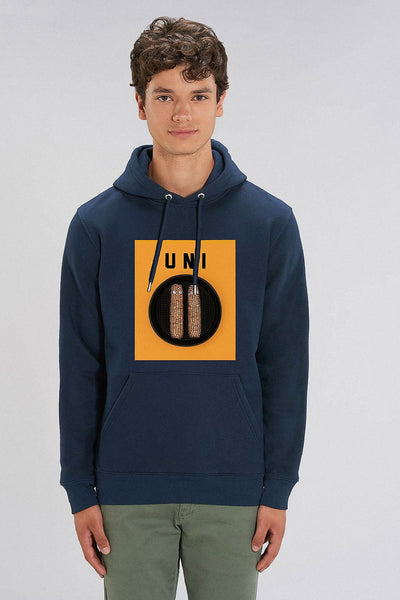 Navy Unicorn Graphic Hoodie, Heavyweight, from organic cotton blend